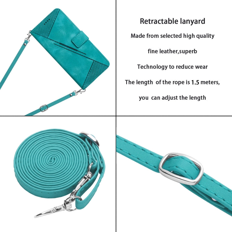 For Samsung Galaxy S25 Ultra 5G Dream Triangle Leather Phone Case with Long Lanyard(Green) - Galaxy S25 Ultra 5G Cases by PMC Jewellery | Online Shopping South Africa | PMC Jewellery | Buy Now Pay Later Mobicred