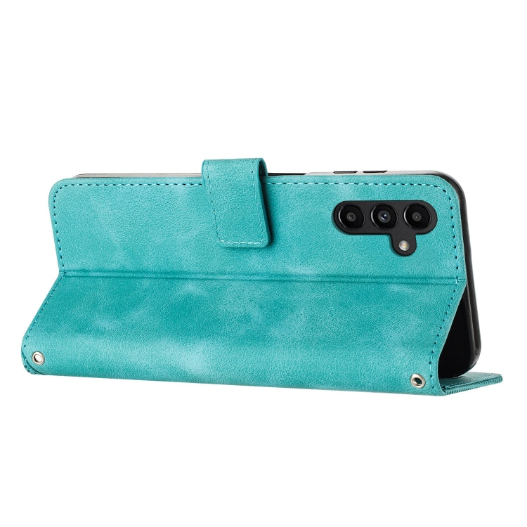 For Samsung Galaxy S25 / S24 5G Dream Triangle Leather Phone Case with Lanyard(Green) - free shipping - PMC Jewellery - Order now!