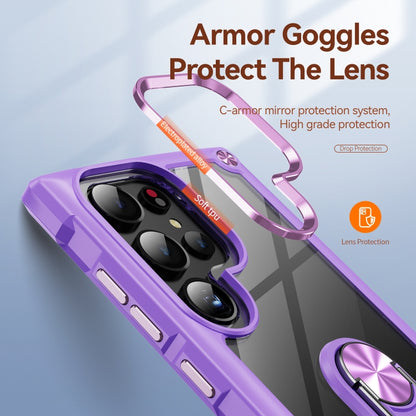 For Samsung Galaxy S25 Ultra 5G TPU + PC Lens Protection Phone Case with Ring Holder(Purple) - Galaxy S25 Ultra 5G Cases by PMC Jewellery | Online Shopping South Africa | PMC Jewellery | Buy Now Pay Later Mobicred