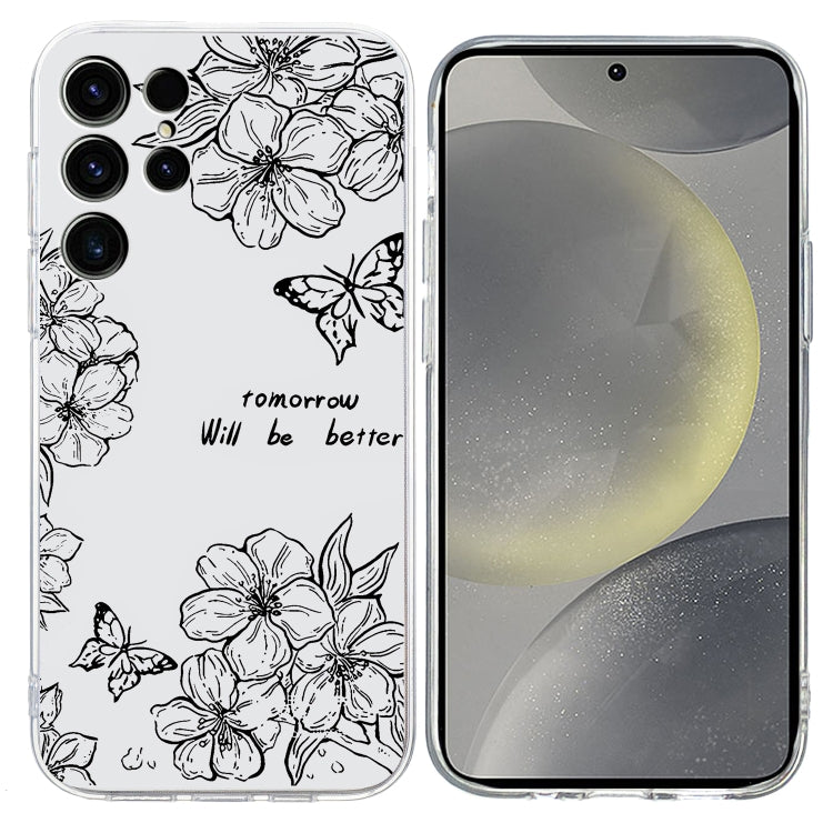 For Samsung Galaxy S25 Ultra 5G Colorful Painting Pattern TPU Phone Case(Butterfly Flower) - Galaxy S25 Ultra 5G Cases by PMC Jewellery | Online Shopping South Africa | PMC Jewellery | Buy Now Pay Later Mobicred