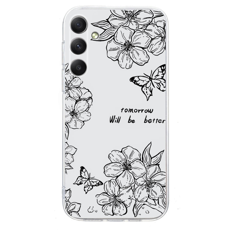 For Samsung Galaxy S25 5G Colorful Painting Pattern TPU Phone Case(Butterfly Flower) - Galaxy S25 5G Cases by PMC Jewellery | Online Shopping South Africa | PMC Jewellery | Buy Now Pay Later Mobicred