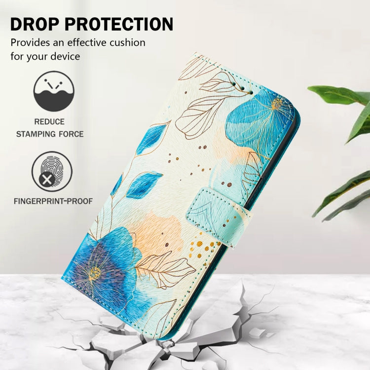 For iPhone 16e Art Colored Drawing Pattern Leather Phone Case(Flowering flowers) - iPhone 16e Cases by PMC TechLife | Online Shopping South Africa | PMC TechLife | Buy Now Pay Later Mobicred