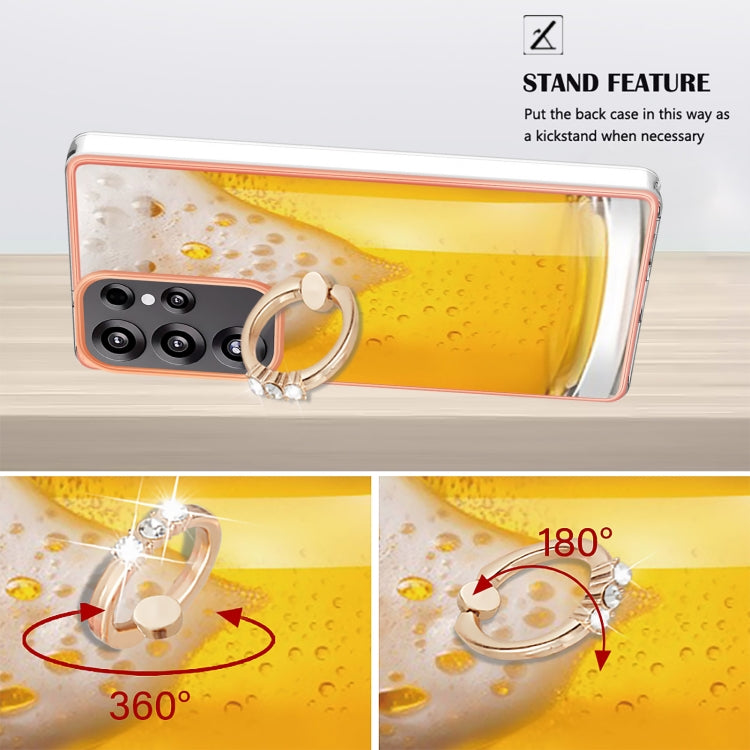 For Samsung Galaxy S25 Ultra 5G Electroplating Dual-side IMD Phone Case with Ring Holder(Draft Beer) - Galaxy S25 Ultra 5G Cases by PMC TechLife | Online Shopping South Africa | PMC TechLife | Buy Now Pay Later Mobicred