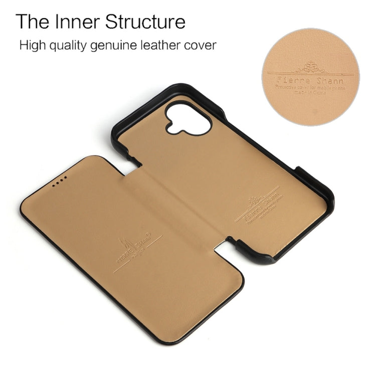 For iPhone 16 Plus Fierre Shann Top Layer Cowhide Business Magnetic Leather Phone Case(Black) - free shipping - PMC Jewellery - Order now!
