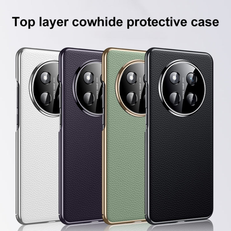 For Honor 300 Pro Genuine Leather PC Phone Case(Orange) - Honor Cases by PMC TechLife | Online Shopping South Africa | PMC TechLife | Buy Now Pay Later Mobicred