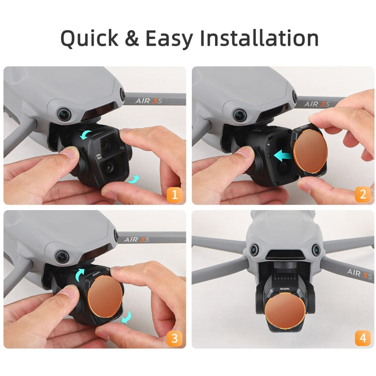 For DJI Air 3S Sunnylife Camera Lens Filter, Filter:MCUV - free shipping - PMC TechLife - Order now!