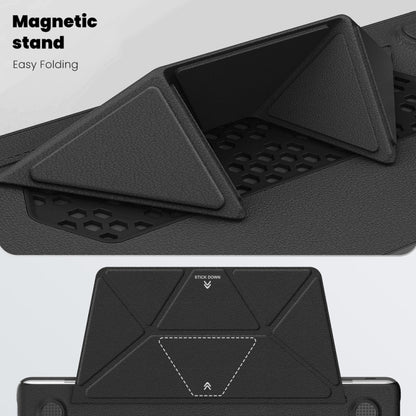 For MacBook Pro 13.3 inch M1 A2338 Business Magnetic Holder PC + PU Laptop Protective Case(Black) - MacBook Pro Cases by PMC Jewellery | Online Shopping South Africa | PMC Jewellery | Buy Now Pay Later Mobicred