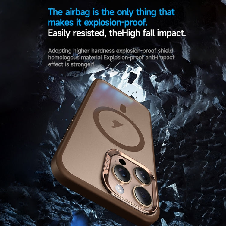For iPhone 16 Pro Max SULADA Light Sand MagSafe Magnetic PC Hybrid TPU Phone Case(Grey) - free shipping - PMC Jewellery - Order now!
