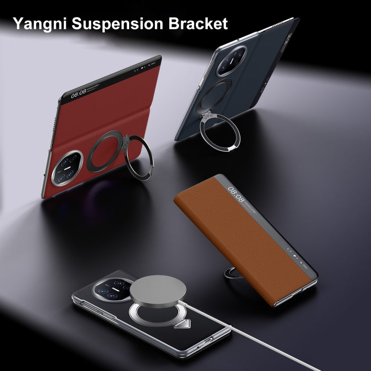 For Huawei Mate XT Ultimate Design SULADA Smart View Window MagSafe Magnetic Holder Leather Phone Case(Brown) - Huawei Cases by SULADA | Online Shopping South Africa | PMC TechLife | Buy Now Pay Later Mobicred
