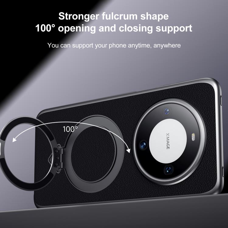 For Huawei Mate 60 Pro / Mate 60 Pro+ SULADA Top Grain Leather MagSafe Magnetic Holder Phone Case(Black) - free shipping - PMC TechLife - Order now!