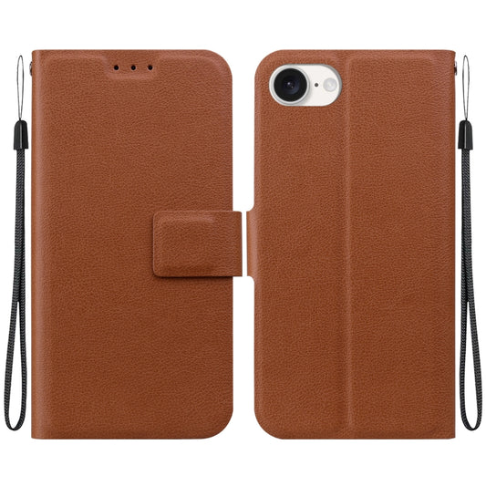 For iPhone 16e Ultra-thin Voltage Magnetic Buckle Leather Phone Case(Brown) - iPhone 16e Cases by PMC Jewellery | Online Shopping South Africa | PMC Jewellery | Buy Now Pay Later Mobicred