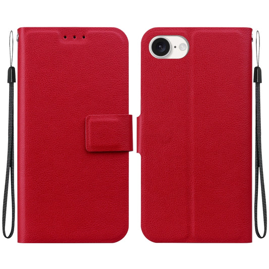 For iPhone 16e Ultra-thin Voltage Magnetic Buckle Leather Phone Case(Red) - iPhone 16e Cases by PMC Jewellery | Online Shopping South Africa | PMC Jewellery | Buy Now Pay Later Mobicred