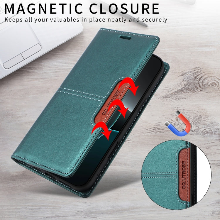 For iPhone 16 GQUTROBE G01 RFID Anti-theft Leather Phone Case(Green) - free shipping - PMC Jewellery - Order now!