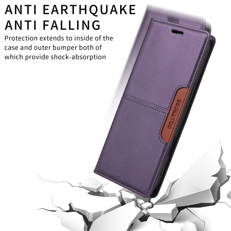 For iPhone 16 Plus GQUTROBE G01 RFID Anti-theft Leather Phone Case(Purple) - iPhone 16 Plus Cases by GQUTROBE | Online Shopping South Africa | PMC Jewellery | Buy Now Pay Later Mobicred