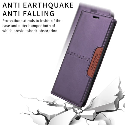 For iPhone 16 Plus GQUTROBE G01 RFID Anti-theft Leather Phone Case(Purple) - iPhone 16 Plus Cases by GQUTROBE | Online Shopping South Africa | PMC Jewellery | Buy Now Pay Later Mobicred