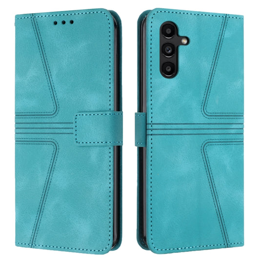 For Samsung Galaxy S25 5G Triangle Solid Color Leather Phone Case(Green) - Galaxy S25 5G Cases by PMC Jewellery | Online Shopping South Africa | PMC Jewellery | Buy Now Pay Later Mobicred