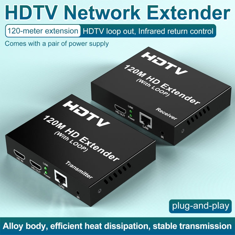 120m HDTV Network Extender(UK Plug) - Amplifier by PMC TechLife | Online Shopping South Africa | PMC TechLife | Buy Now Pay Later Mobicred