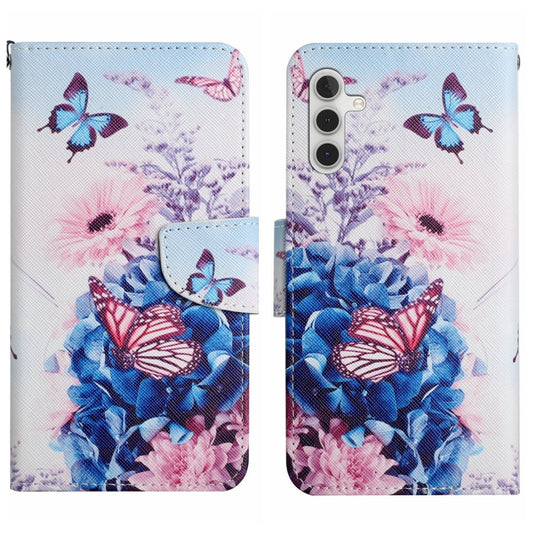 For Samsung Galaxy S25 5G Colored Drawing Pattern Leather Phone Case(Purple Butterfly) - Galaxy S25 5G Cases by PMC Jewellery | Online Shopping South Africa | PMC Jewellery | Buy Now Pay Later Mobicred