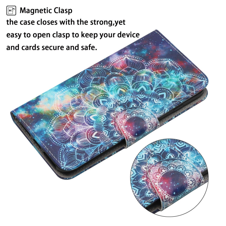 For Samsung Galaxy S25 5G Colored Drawing Pattern Leather Phone Case(Star Mandala) - Galaxy S25 5G Cases by PMC Jewellery | Online Shopping South Africa | PMC Jewellery | Buy Now Pay Later Mobicred