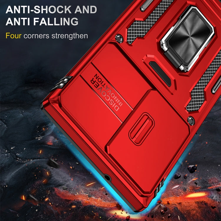 For Samsung Galaxy S25 Ultra 5G Armor PC Hybrid TPU Camera Shield Phone Case(Red) - Galaxy S25 Ultra 5G Cases by PMC Jewellery | Online Shopping South Africa | PMC Jewellery | Buy Now Pay Later Mobicred