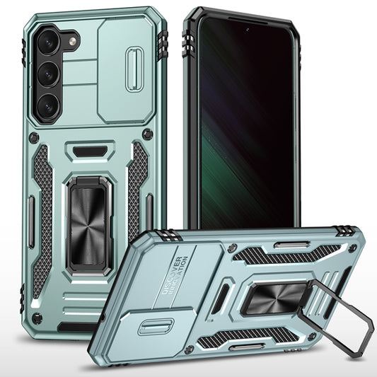 For Samsung Galaxy S25 5G Armor PC Hybrid TPU Camera Shield Phone Case(Alpine Green) - Galaxy S25 5G Cases by PMC Jewellery | Online Shopping South Africa | PMC Jewellery | Buy Now Pay Later Mobicred