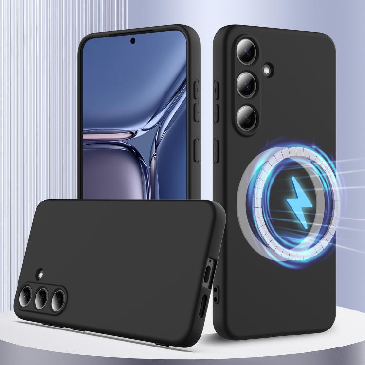 For Samsung Galaxy S25 5G Shockproof Silicone Magsafe Phone Case(Black) - Galaxy S25 5G Cases by PMC Jewellery | Online Shopping South Africa | PMC Jewellery | Buy Now Pay Later Mobicred