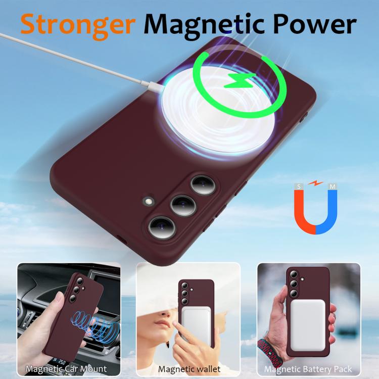 For Samsung Galaxy S25 5G Shockproof Silicone Magsafe Phone Case(Plum Color) - Galaxy S25 5G Cases by PMC Jewellery | Online Shopping South Africa | PMC Jewellery | Buy Now Pay Later Mobicred