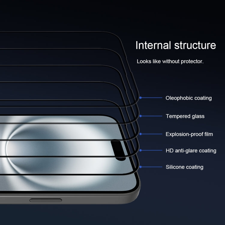For iPhone 16 NILLKIN 3D CP+MAX Anti-Explosion Full Coverage Tempered Glass Film - free shipping - PMC Jewellery - Order now!