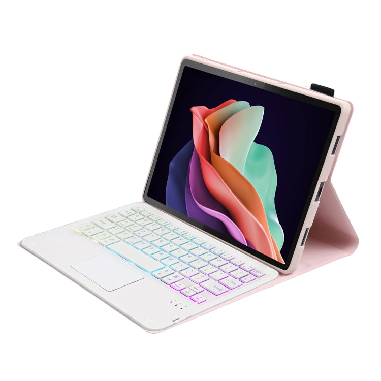 For Huawei MatePad SE 10.4 AH13-AS Ultra-thin Detachable Backlight Bluetooth Keyboard Leather Tablet Case with Touchpad(Pink White) - Others Keyboard by PMC Jewellery | Online Shopping South Africa | PMC Jewellery | Buy Now Pay Later Mobicred