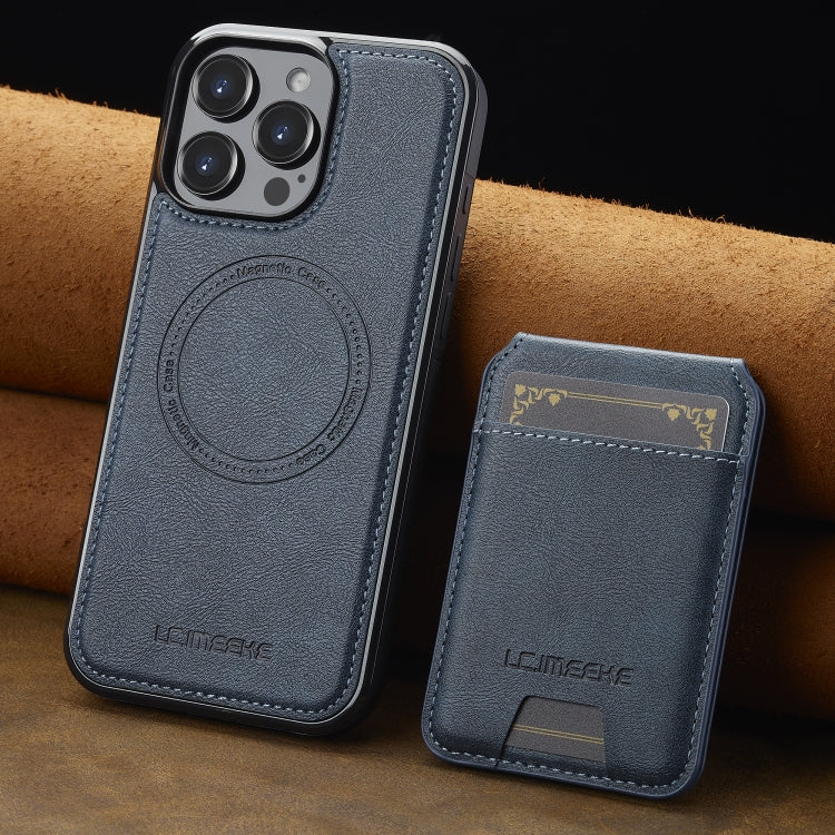 For iPhone 16 Pro Max LC.IMEEKE L3 Series Detachable RFID Card Bag Magsafe Phone Case(Blue) - free shipping - PMC Jewellery - Order now!