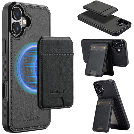 For iPhone 16 LC.IMEEKE L3 Series Detachable RFID Card Bag Magsafe Phone Case(Black) - iPhone 16 Cases by LC.IMEEKE | Online Shopping South Africa | PMC Jewellery | Buy Now Pay Later Mobicred