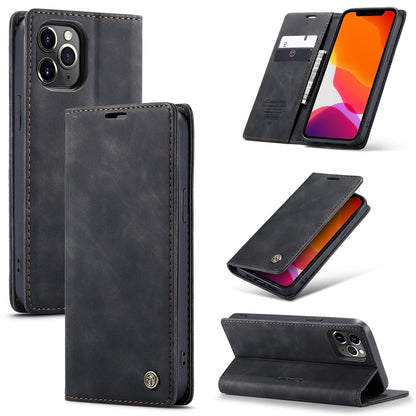 For iPhone 12 Pro Max CaseMe-013 Multifunctional Retro Frosted Horizontal Flip Leather Case with Card Slot & Holder & Wallet(Black) - iPhone 12 Pro Max Cases by CaseMe | Online Shopping South Africa | PMC Jewellery | Buy Now Pay Later Mobicred