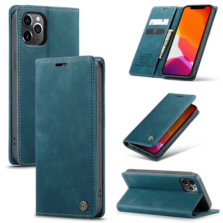 For iPhone 12 Pro Max CaseMe-013 Multifunctional Retro Frosted Horizontal Flip Leather Case with Card Slot & Holder & Wallet(Blue) - iPhone 12 Pro Max Cases by CaseMe | Online Shopping South Africa | PMC Jewellery | Buy Now Pay Later Mobicred