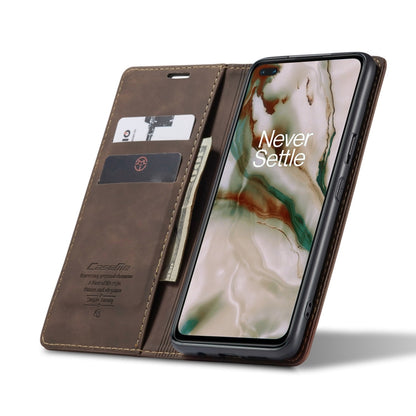 For OnePlus Nord CaseMe-013 Multifunctional Retro Frosted Horizontal Flip Leather Case with Card Slot & Holder & Wallet(Coffee) - OnePlus Cases by CaseMe | Online Shopping South Africa | PMC Jewellery | Buy Now Pay Later Mobicred