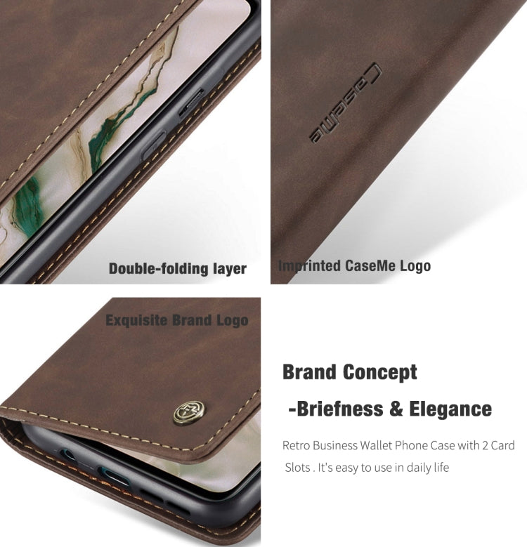 For OnePlus Nord CaseMe-013 Multifunctional Retro Frosted Horizontal Flip Leather Case with Card Slot & Holder & Wallet(Coffee) - OnePlus Cases by CaseMe | Online Shopping South Africa | PMC Jewellery | Buy Now Pay Later Mobicred