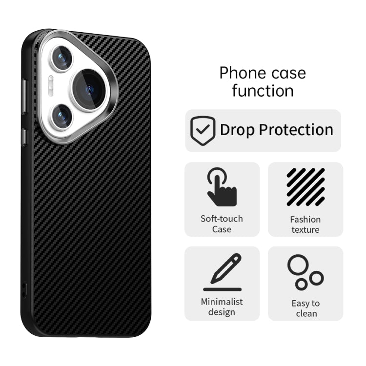 For Huawei Pura 70 Carbon Fiber Series IMD Phone Case(Black) - Huawei Cases by PMC Jewellery | Online Shopping South Africa | PMC Jewellery | Buy Now Pay Later Mobicred