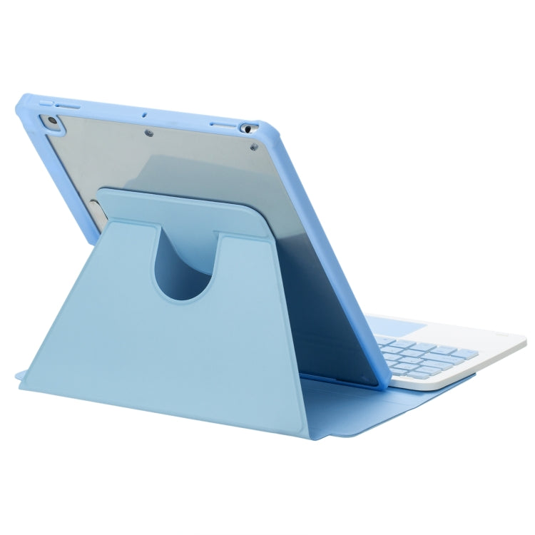 For iPad Pro 11 2024 L13-A 360 Rotation Acrylic Transparent Bluetooth Keyboard Leather Case With Touch Control(Blue) - For iPad Pro by PMC Jewellery | Online Shopping South Africa | PMC Jewellery | Buy Now Pay Later Mobicred