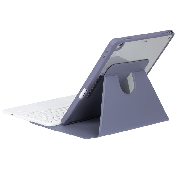 For iPad Pro 11 2024 YL13 360 Rotation Acrylic Transparent Round Keycap Bluetooth Keyboard Leather Case(Purple) - For iPad Pro by PMC Jewellery | Online Shopping South Africa | PMC Jewellery | Buy Now Pay Later Mobicred