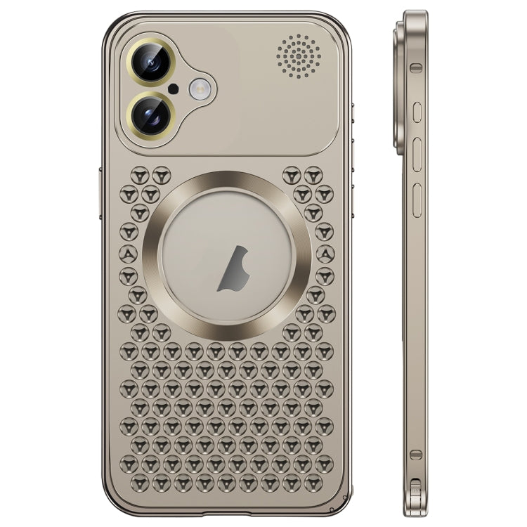 For iPhone 16 Spring Buckle MagSafe Magnetic Metal Aromatherapy Phone Case(Grey) - free shipping - PMc TechLife - Order now!