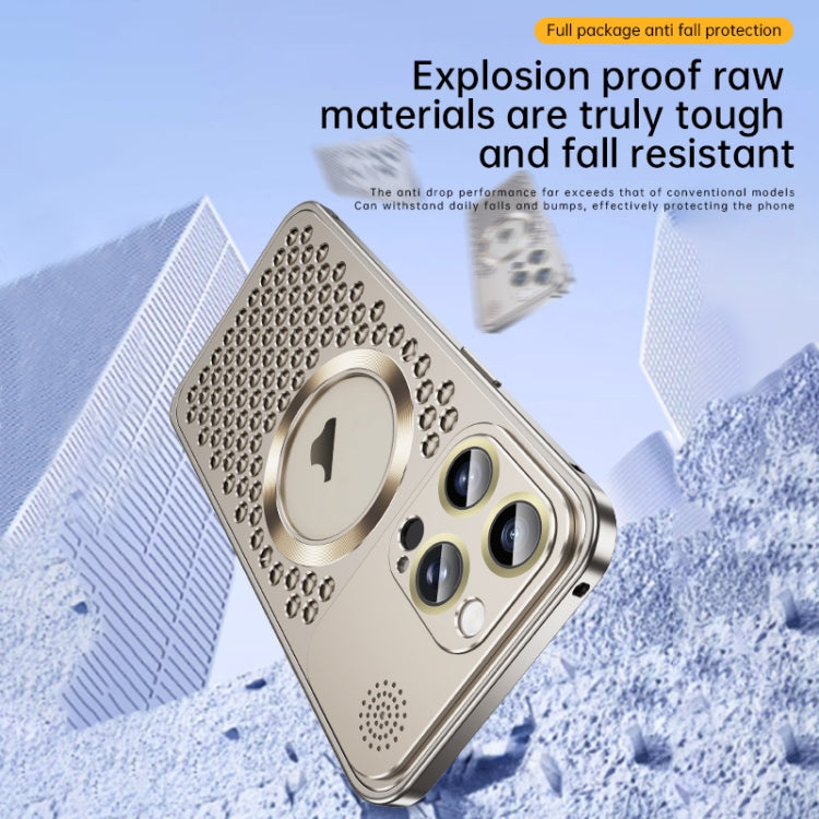 For iPhone 16 Spring Buckle MagSafe Magnetic Metal Aromatherapy Phone Case(Grey) - free shipping - PMc TechLife - Order now!