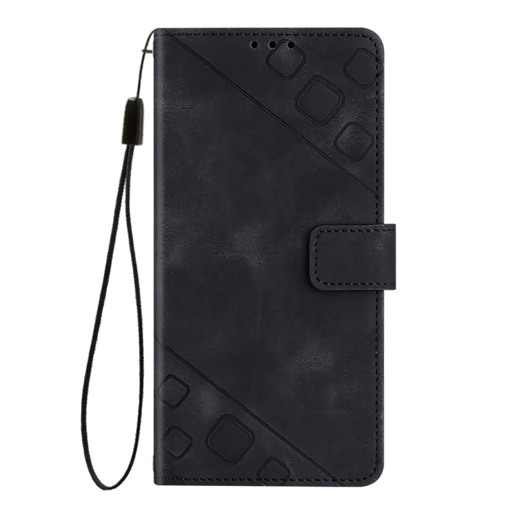 For Doogee N55 Plus Skin-feel Embossed Leather Phone Case(Black) - Doogee Cases by PMC TechLife | Online Shopping South Africa | PMC TechLife | Buy Now Pay Later Mobicred