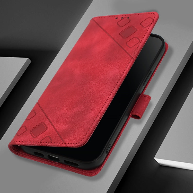 For Doogee N55 Plus Skin-feel Embossed Leather Phone Case(Red) - Doogee Cases by PMC TechLife | Online Shopping South Africa | PMC TechLife | Buy Now Pay Later Mobicred