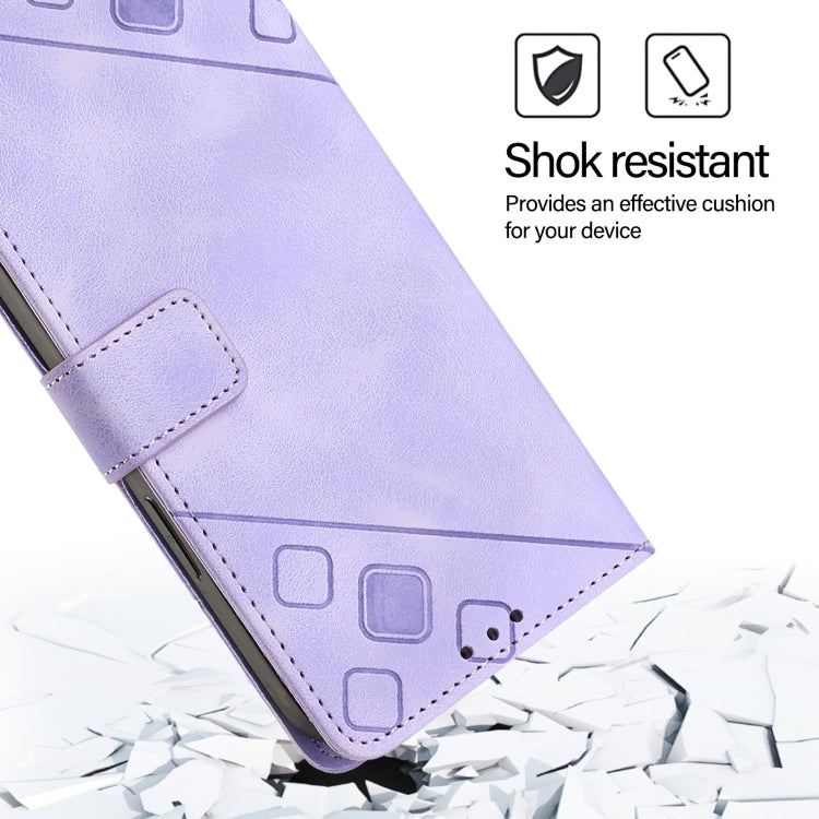 For Doogee N55 Plus Skin-feel Embossed Leather Phone Case(Light Purple) - Doogee Cases by PMC TechLife | Online Shopping South Africa | PMC TechLife | Buy Now Pay Later Mobicred
