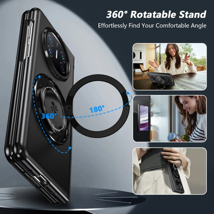For Huawei Mate X5 Gold Medal Rotating Folding Series Ring Holder Phone Case(Black) - Huawei Cases by PMC TechLife | Online Shopping South Africa | PMC TechLife | Buy Now Pay Later Mobicred