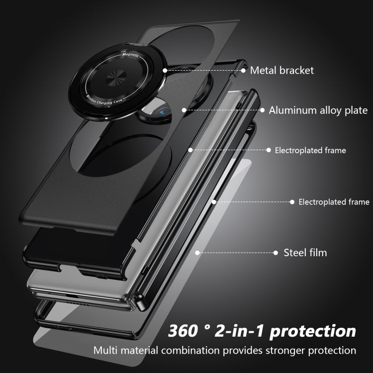For Huawei Mate X5 Gold Medal Rotating Folding Series Ring Holder Phone Case(Black) - Huawei Cases by PMC TechLife | Online Shopping South Africa | PMC TechLife | Buy Now Pay Later Mobicred