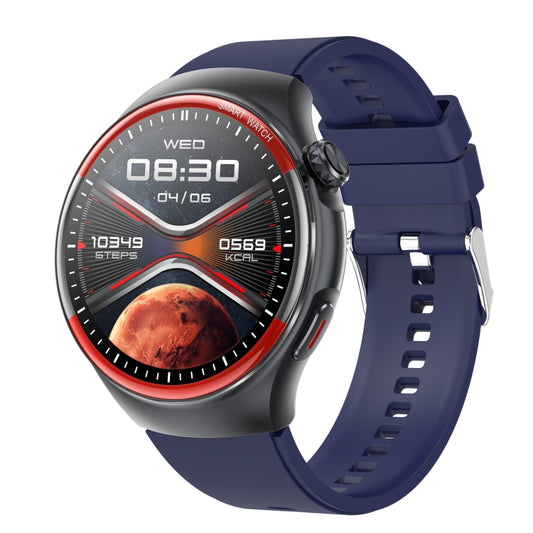 T82 1.43 inch Round Screen BT Call Smart Watch, Heart Rate / Blood Pressure / Blood Oxygen / Sleep / Blood Sugar / HRV / Metope / SOS, Strap:Silicone Blue - Smart Wristbands by PMC Jewellery | Online Shopping South Africa | PMC Jewellery | Buy Now Pay Later Mobicred