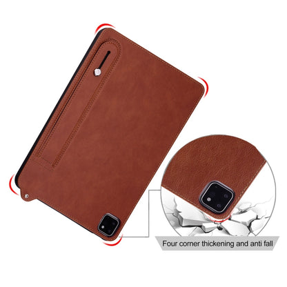 For Samsung Galaxy Tab S10+ / S9+ / S8+ TPU Leather Back Tablet Case with Wristband(Brown) - Tab S10+ Cases by PMC Jewellery | Online Shopping South Africa | PMC Jewellery | Buy Now Pay Later Mobicred