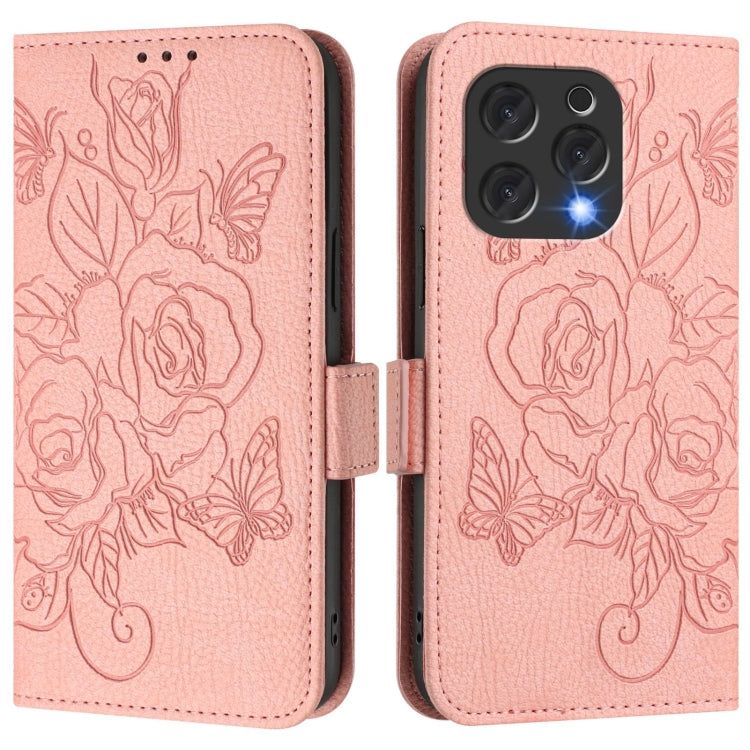 For Doogee N55 Plus Embossed Rose RFID Anti-theft Leather Phone Case(Pink) - More Brand by PMC TechLife | Online Shopping South Africa | PMC TechLife | Buy Now Pay Later Mobicred