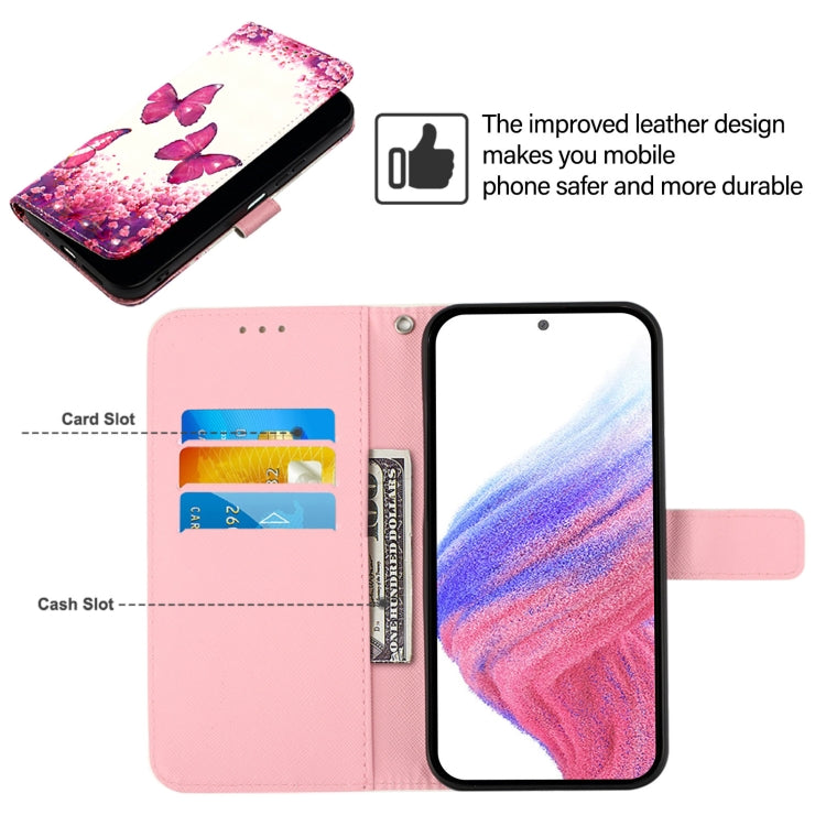 For Doogee N55 Plus 3D Painting Horizontal Flip Leather Phone Case(Rose Butterfly) - More Brand by PMC TechLife | Online Shopping South Africa | PMC TechLife | Buy Now Pay Later Mobicred