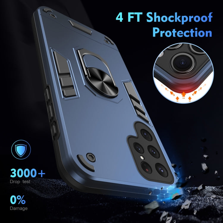 For Samsung Galaxy S25 Ultra 5G Shockproof Metal Ring Holder Phone Case(Blue) - Galaxy S25 Ultra 5G Cases by PMC Jewellery | Online Shopping South Africa | PMC Jewellery | Buy Now Pay Later Mobicred